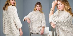 Объемный пуловер спицами с описанием их схемой из Vogue