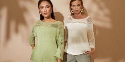 Женские пуловеры связанные спицами из коллекции лето 2021
