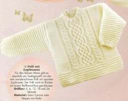 Детский пуловер с описанием для малышей от 3 месяцев до 2 лет