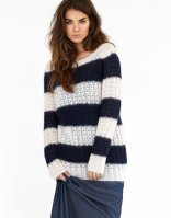 Женский пуловер из мохера спицами