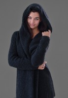 Вязаное пальто с капюшоном спицами Darkness