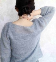 Описание вязания спицами женского пуловера из мохера от японского дизайнера Eri