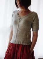 Пуловер с ажурной ставкой на спинке Lariat