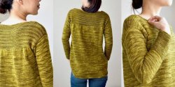 Вязаный пуловер с закругленным нижним краем и оригинальной спинкой Nokonoko.