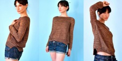 Вязаный  пуловер с оригинальными узорными мотивами