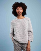 Пуловер с круглой кокеткой платочной вязкой Lamana