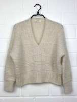 Описание вязания спицами пуловера из мохера для женщин