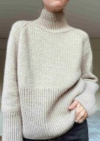 Вязание спицами свободного свитера с высокими резинками