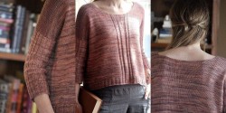Вязаный спицами пуловер свободного покроя с узкими рукавами Rosa