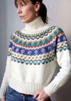 Описание вязания спицами свитера с круглой кокеткой для женщин