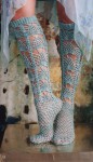 Вязание гольфов Lace Stockings из Vogue Crochet 2012