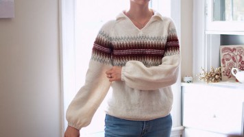 Пуловер с полосой жаккарда