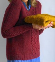Вязание пуловера от горловины спицами