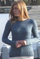 Женский пуловер регланом сверху спицами
