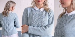 Пуловер с ажуром