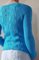 Пуловер ажурной резинкой