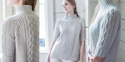 Женский пуловер аранами схема и описание
