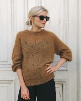 Женский мохеровый пуловер спицами