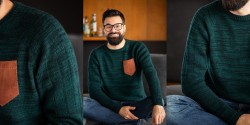 вязаный спицами простой свитер