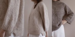 Пуловер спицами без швов