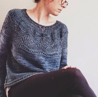 Пуловер с круглой кокеткой фото