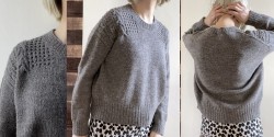 Пуловер без швов спицами