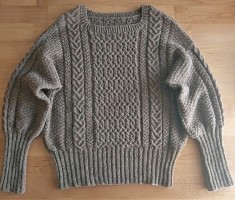 Пуловер косами без швов с описанием