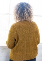 Женский пуловер свободного кроя, связанный резинкой