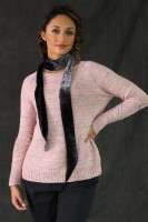 Пуловер с длинным рукавом, связанный спицами 