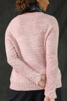 Пуловер чулочной вязкой спицами снизу вверх