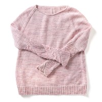 Женский пуловер, связанный чулочной вязкой по кругу