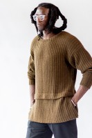 Мужской пуловер связанный спицами прерывистой резинкой