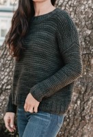 Женский пуловер платочной вязкой спицами