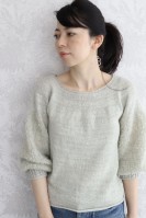 Женский пуловер с длинным рукавом из букле, связанный спицами