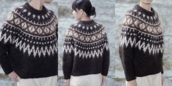 Пуловер лопапейса свободного кроя спицами