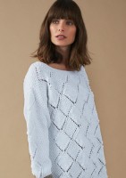 Пуловер из хлопка с длинными рукавами