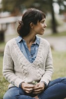 Пуловер с длинным рукавом, связанный рисом