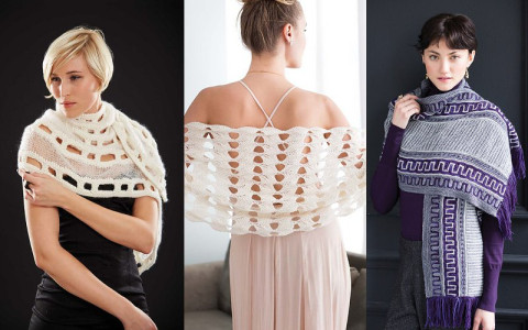 Вязание спицами шали новые модели 2016 года с описанием и схемами из журнала Vogue
